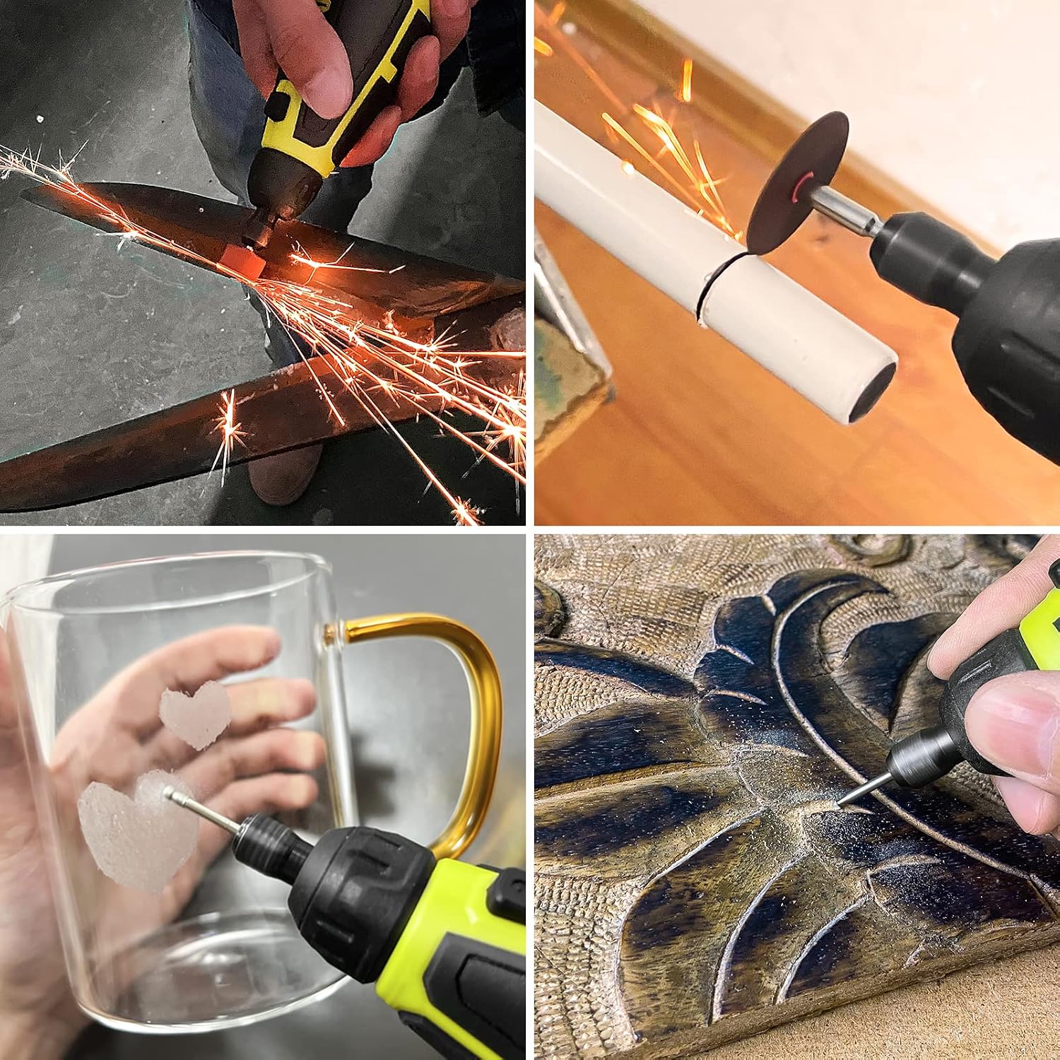 12V Cordless Rotary Tool Kit, 7 speeds, 77 Accessories, 2 attachments, Flex Shaft, Universal keyless chuck,1 hour Quick Charging, for Cutting, Sanding, Polishing, Drilling, Grinding,Carving