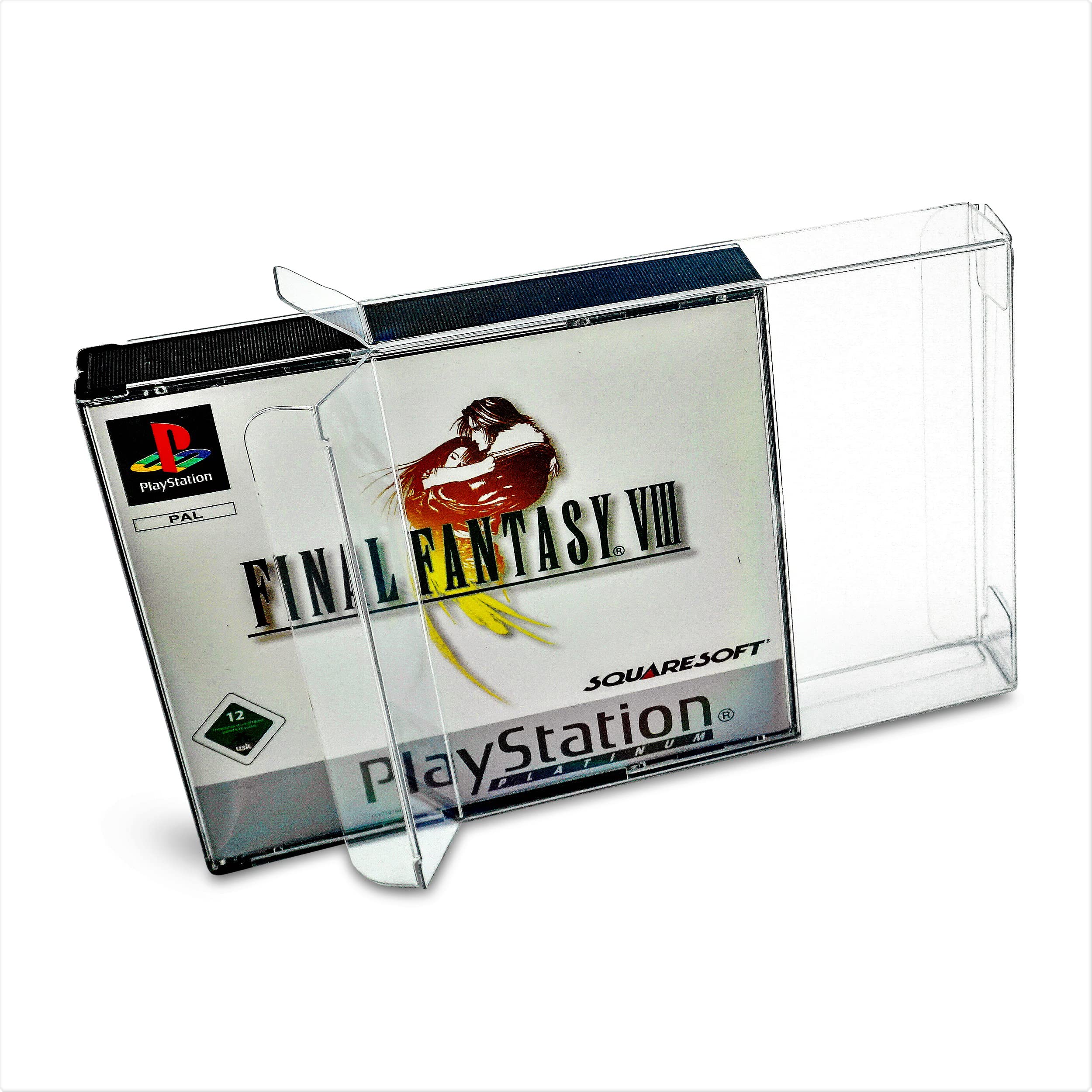 10 custodie trasparenti adatte per Sony Playstation 1 doppia custodia per giochi in confezione originale 0,3 mm su misura e pellicola protettiva per il gioco PET-Game Protectors-PS1 PS One