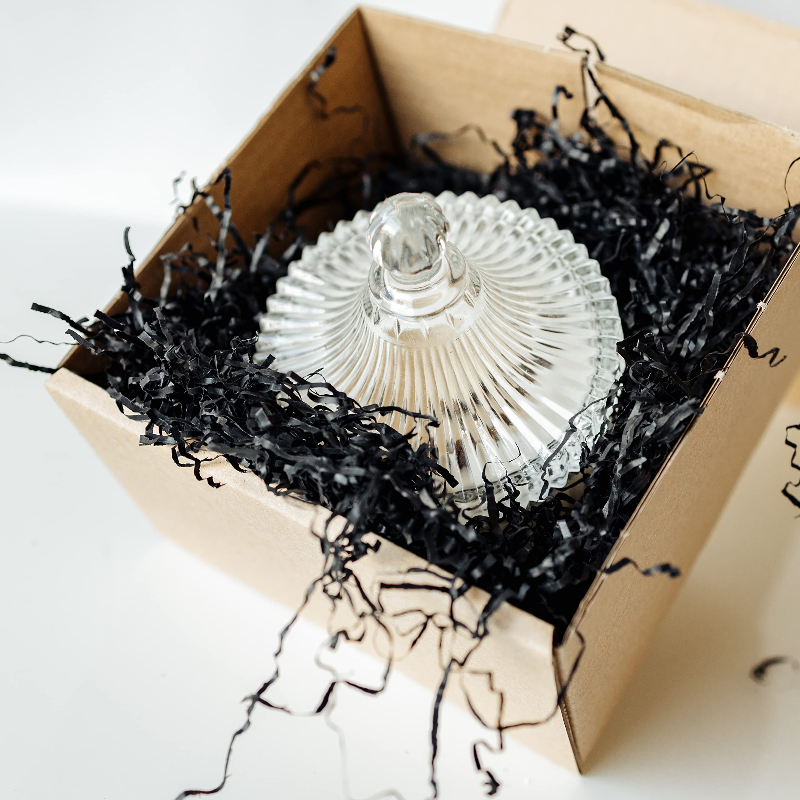 Creative Deco 1kg Frisure Papier Déchiqueté Kraft Noir | Frisure Emballage | Cadeau Noel | Remplissage Boite Cadeau | Panier Garni Vide
