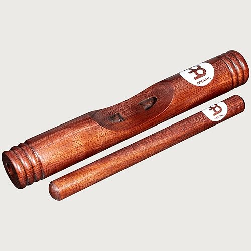 Miniatura 8 de Meinl Percussion Palillos de instrumentos musicales africanos seleccionados con acabado rojo, cuerpo hueco, no fabricado en China, para salas de
