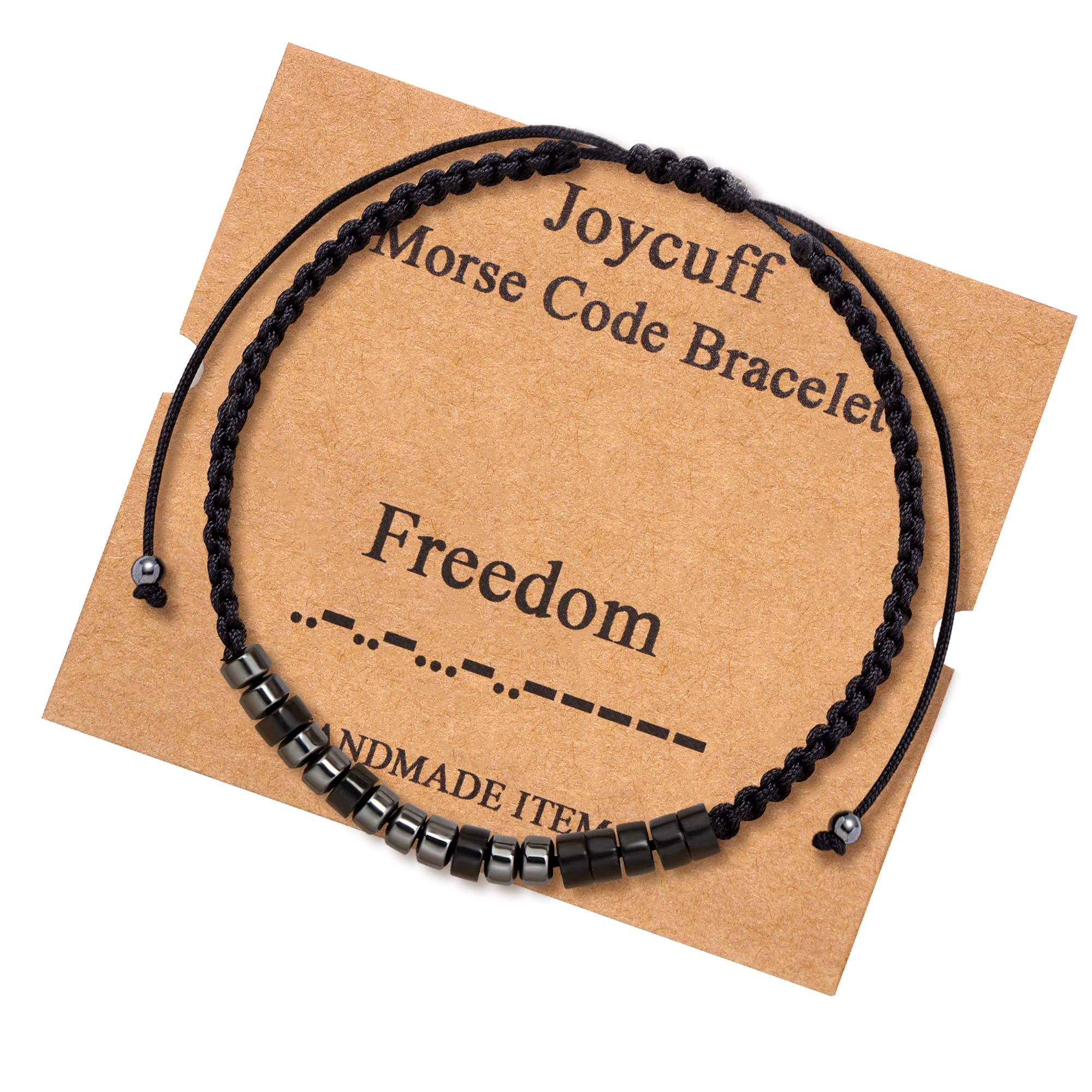 JoycuFF Freedom Morse Code Bracelets for Women Funny Inspirational Gifts for Mom Daughter BFF Handmade Secret Message Motivational Encouragement Empowerment Jewelry