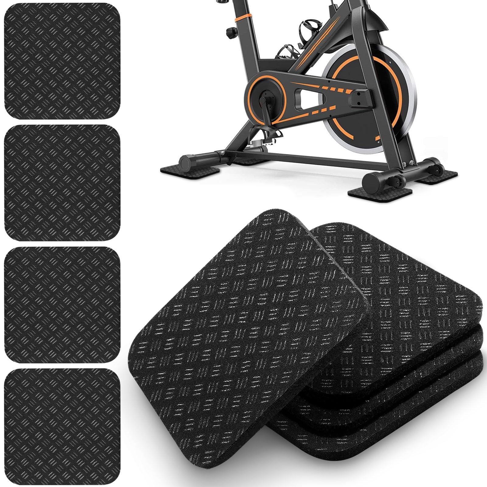 TOBWOLF 4PCS Dual-Sided Non-Slip Exercise Bike Mat, 4" x 4" Premium Silicone Anti Vibration Mat for Exercise Bike, Treadmill, Walking Pad, Lightweight Exercise Equipment Mat for Floor Protection-image-32