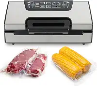 Avid Armor Máquina seladora a vácuo AVS2400, seladora profissional de alimentos com armazenamento em rolo e cortador embutido, seladora a vácuo compacta para preservação de alimentos