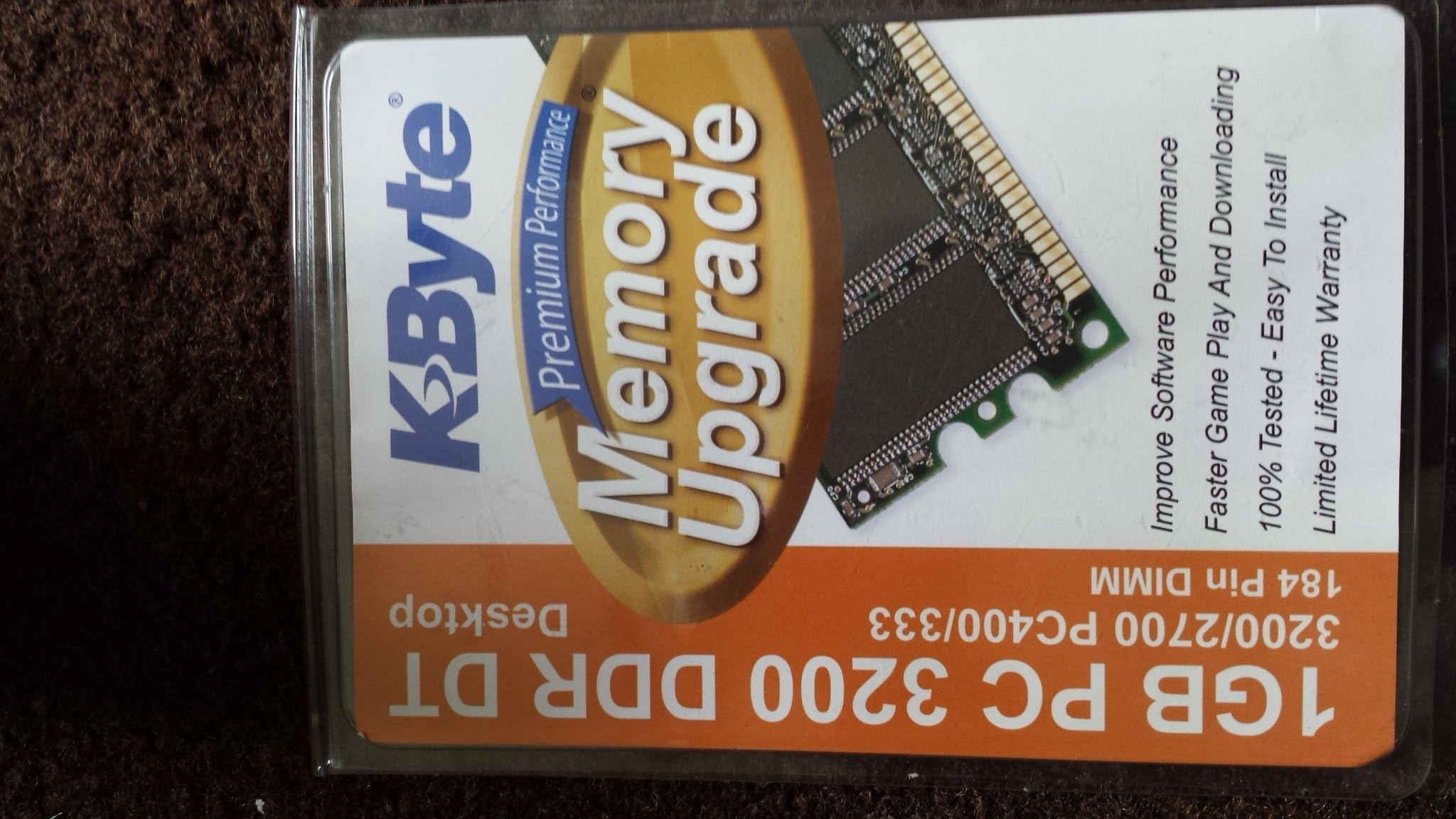 K-Byte 1GB PC 3200 DDR Desktop 184 Pin 3200/2700 PC400/333