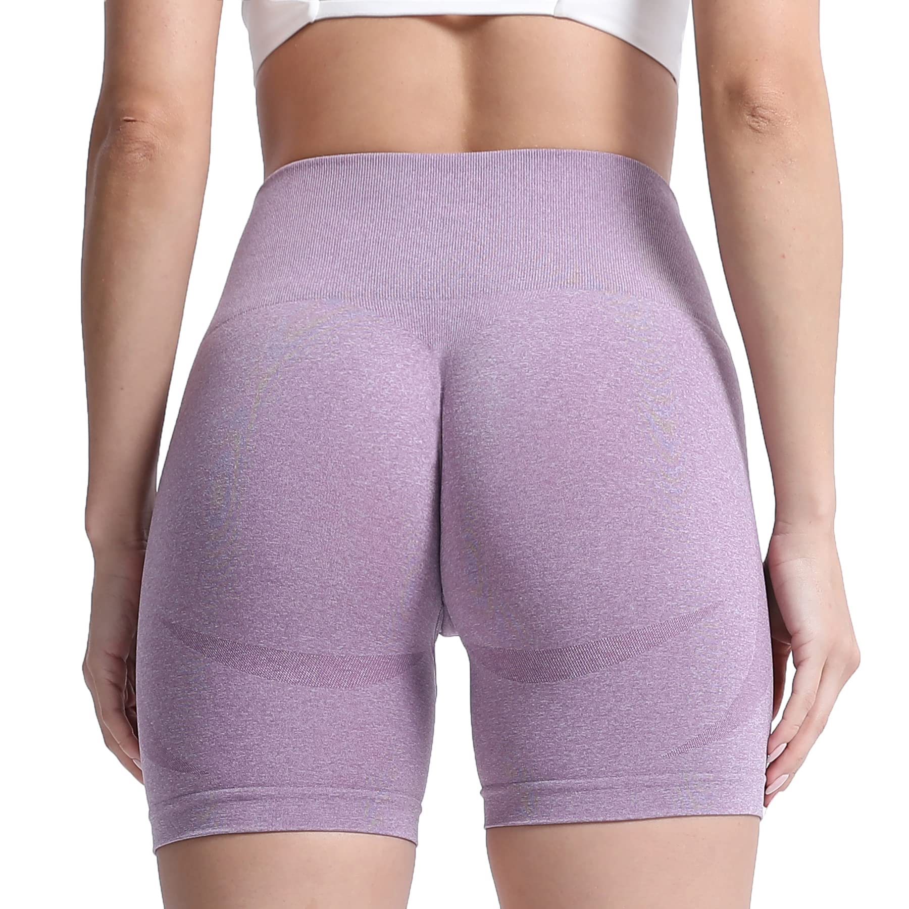 Aoxjox Contour Seamless Shorts for Women High Waist Workout Gym Biker Booty Running Yoga Short
