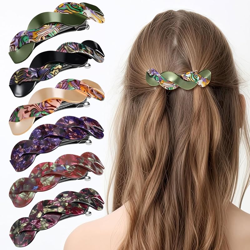 WILLBOND 6 Pcs Large Hair Barrettes for Women,Multicolor,Exquisite