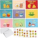Prophet 36 Pack Gold Foil Valentines Day Cards for Kids School, 9 Assorted Designs with Envelopes & Cartoon Scented Strawberry Stickers, Great for Boys ＆ Girls Classroom Activities