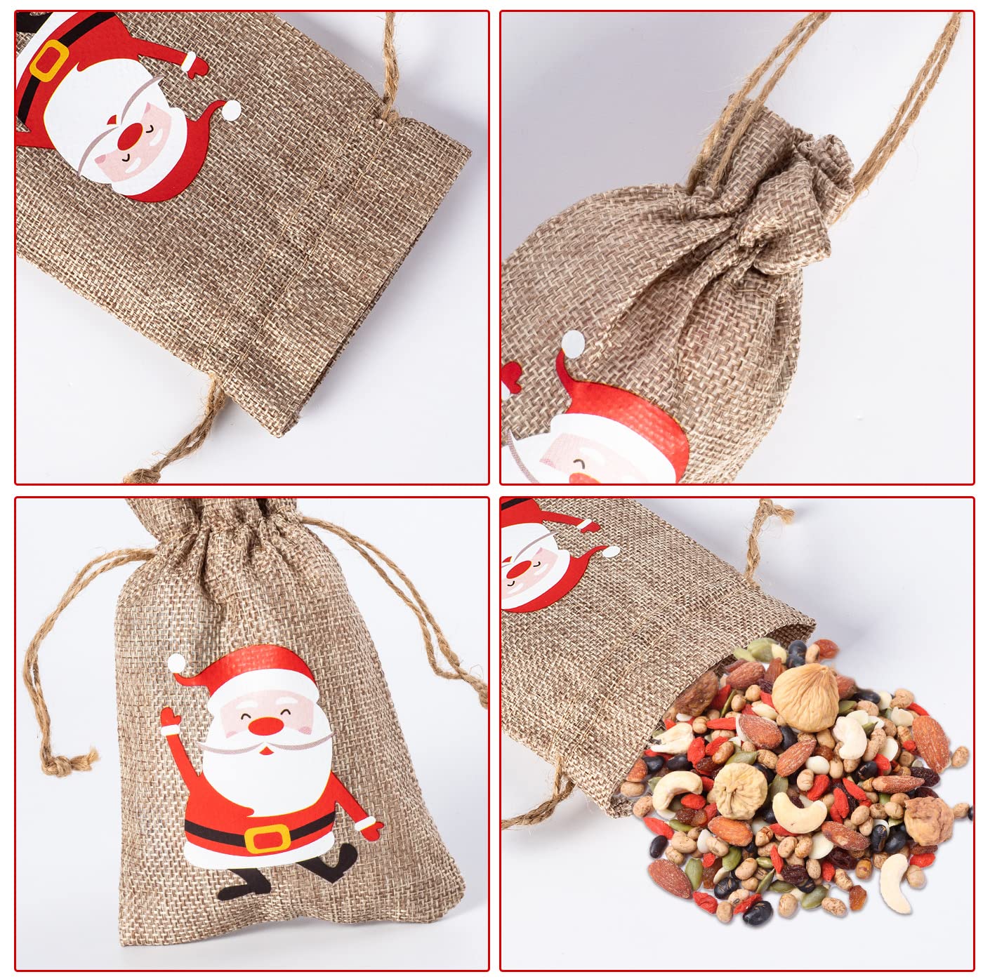 50 sacchetti di iuta con coulisse, borsa regalo rustica da 17,8 x 25,4 cm per tazze, barattoli per muratori, bomboniere, sacchetti per regali e dolcetti