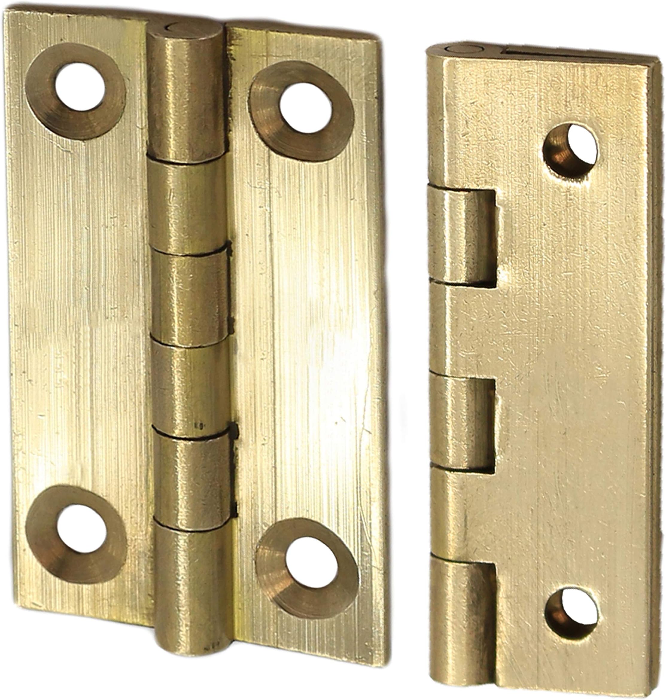 2X Mini Solid Brass Butt Hinges 38mm Small Door/Chest/Dolls House
