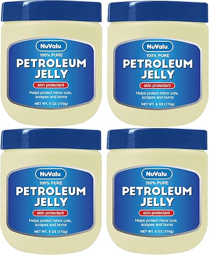 NuValu Petroleum Jelly, 6 oz, paquete de 4 (manteca de cacao)