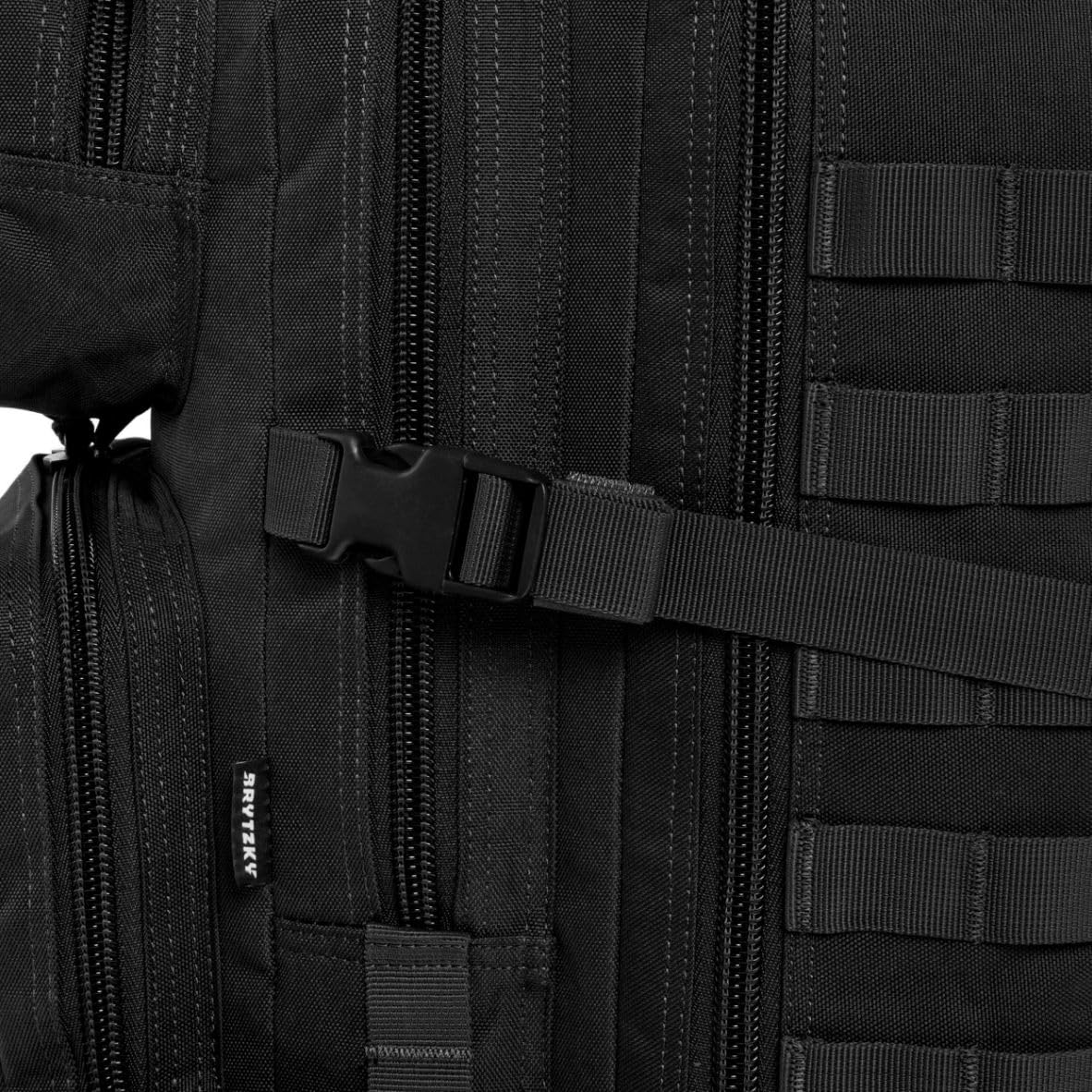 Tactical Polygon Large 36L Sac à Dos Tactique – Noir | Sac Militaire & Outdoor Homme | Avec Système MOLLE & Poche pour Hydratation | Idéal pour Randonnée, Camping & Survie | 51×29×28 cm