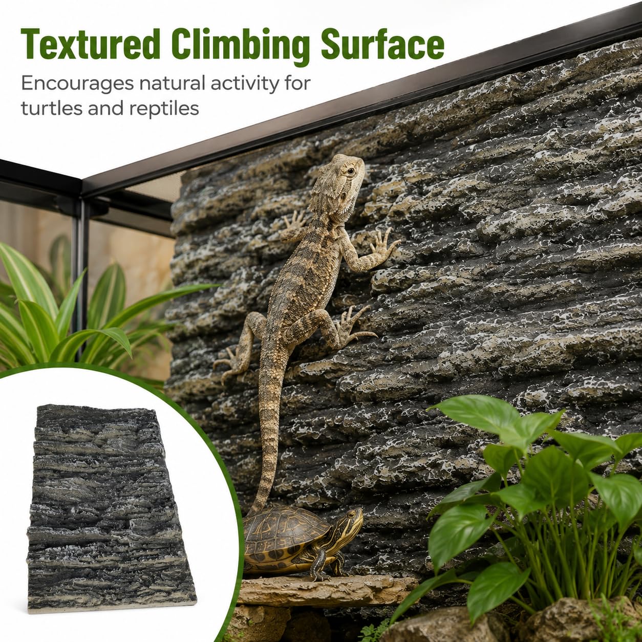 FOMIYES Sfondo Roccia Acquario 3D Sfondo Terrario Sfondo 3D Fish Tank Sfondo Parete Pesce Habitat Decorazione Terrario Habitat Sfondo Animale Lucertola Strisce Verticali Pu