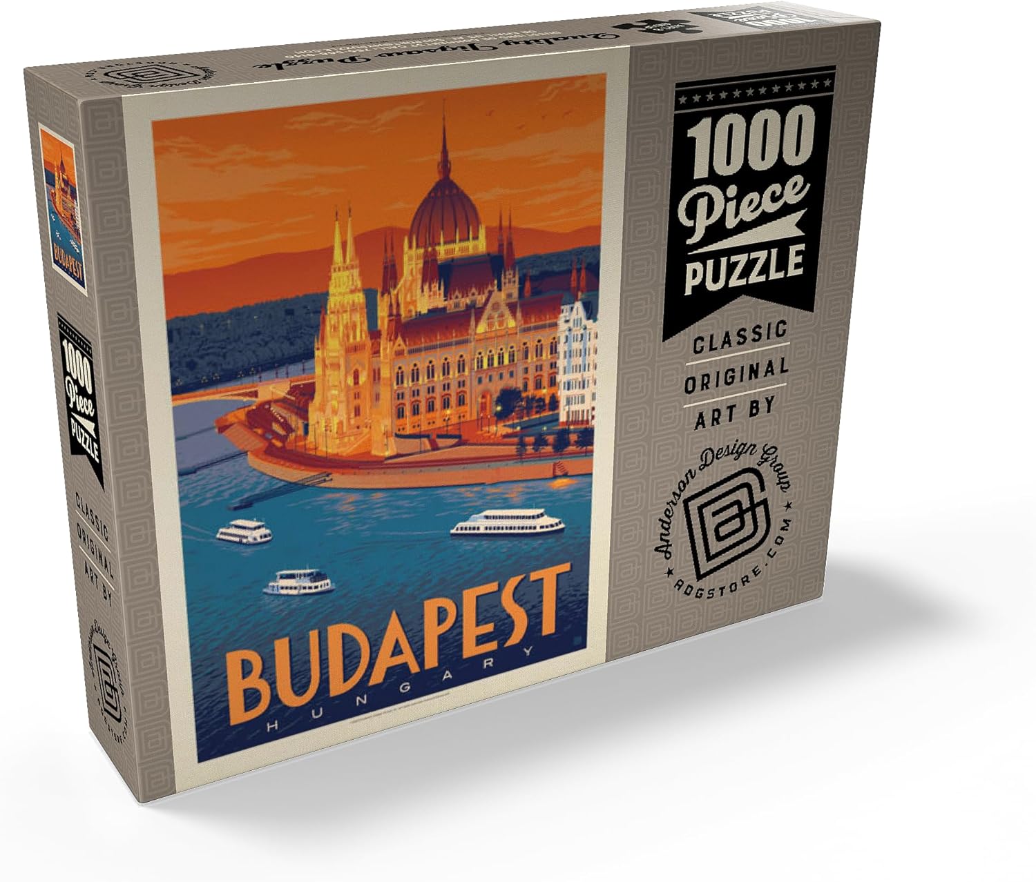 MyPuzzle Hungary: Budapest, Vintage Poster - Premium 1000 Piece Jigsaw Puzzle for Adults