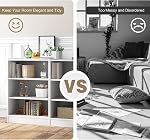 DORTALA 3 Tier Bookcase, Freestanding Versatile Bookcase with Adequate Storage & Adjustable Shelves, Display Storage Home Organizer for Living Room Study, White