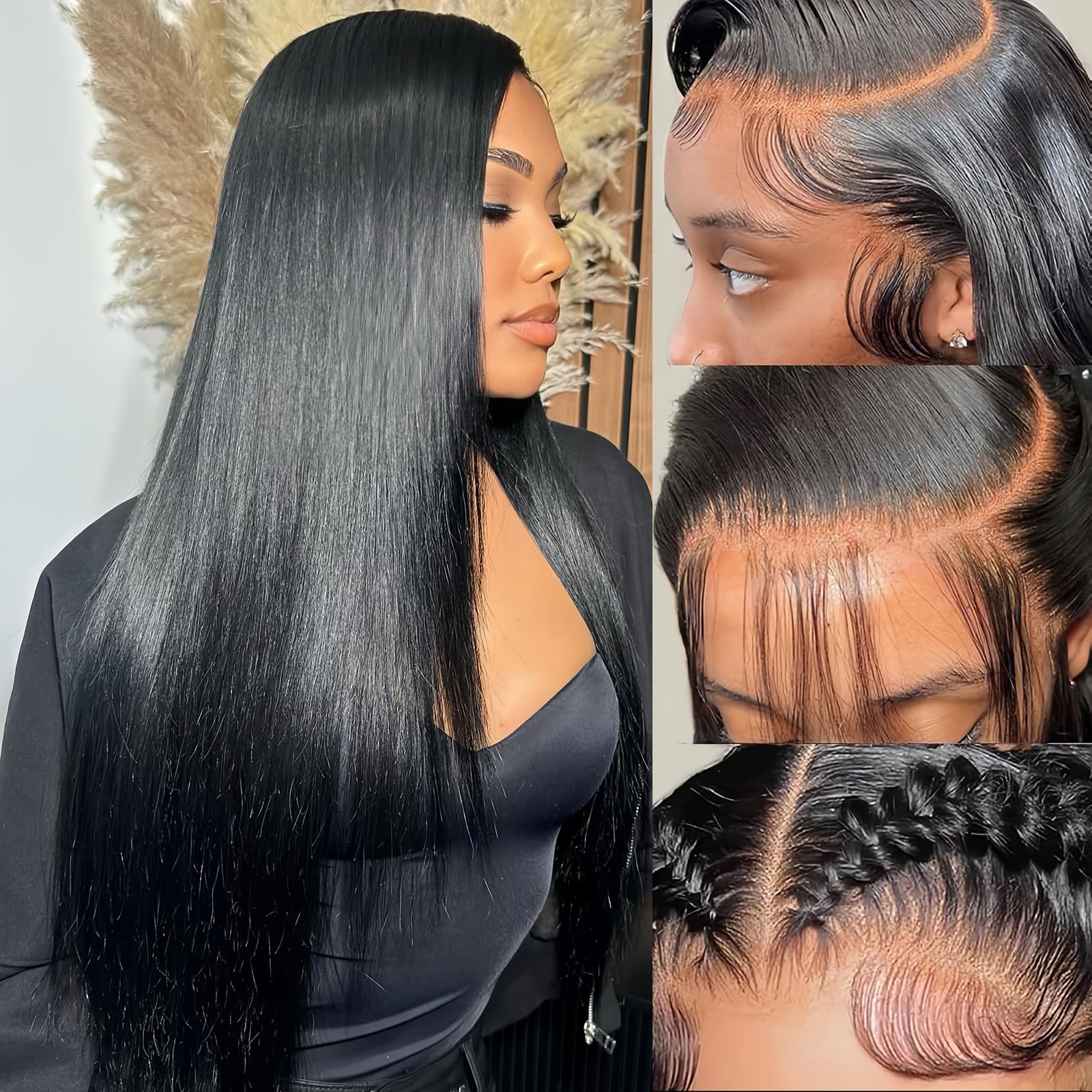20Inch Straight HD Lace Front Wigs Human Hair Pre Plucked 210 Density 13x6 Glueless Bone Straight Human Hair Wigs For Black Women Transparent Lace Frontal Wig With Baby Hair