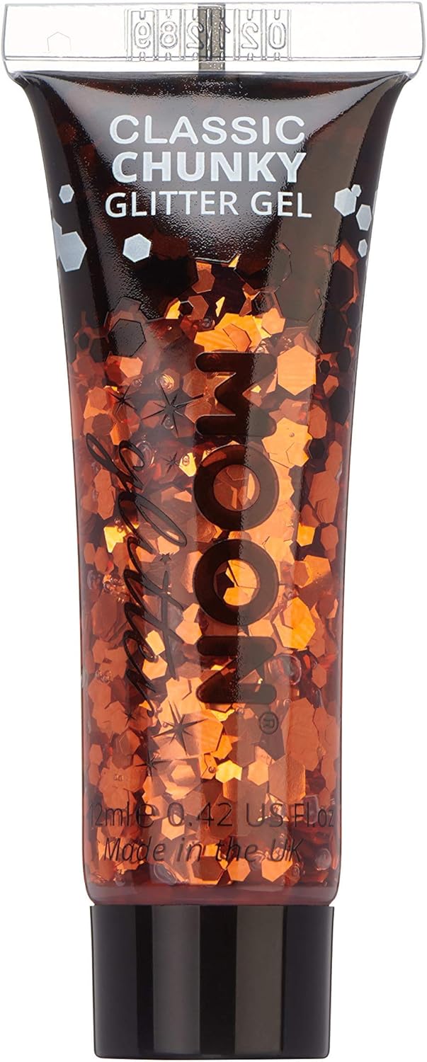 Classic Chunky Face & Body Glitter Gel by Moon Glitter Copper Bronze