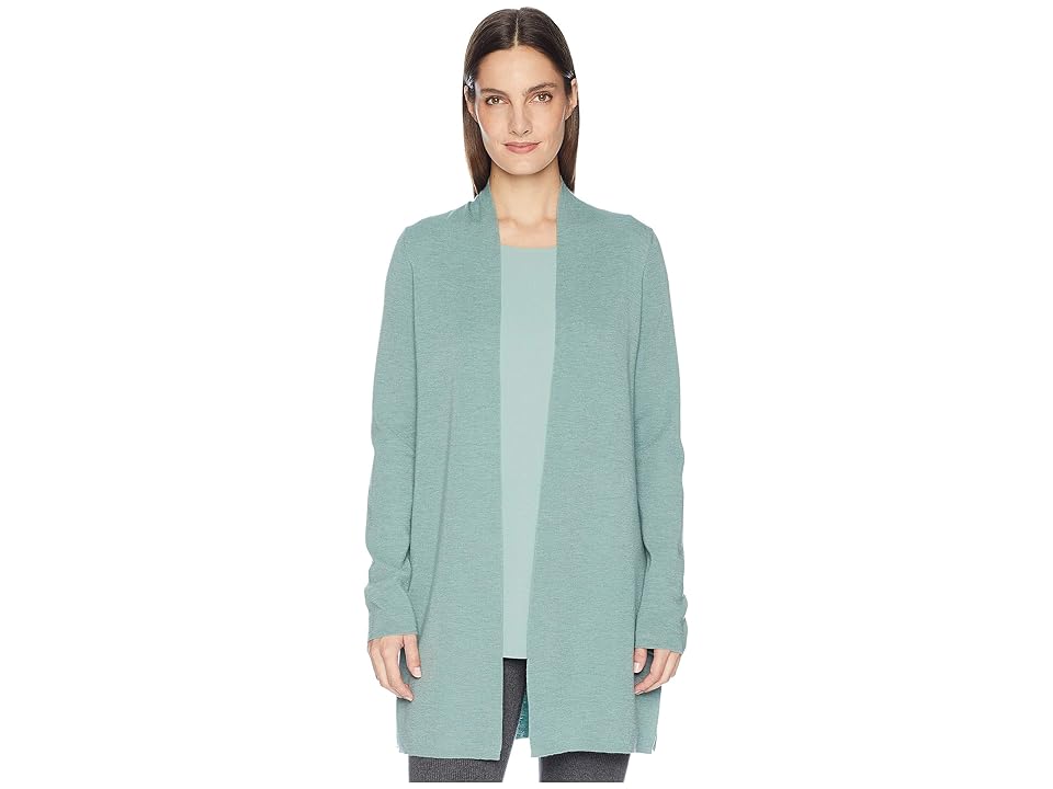 

Eileen Fisher Ultrafine Merino Straight Long Cardigan (Elm) Women's Sweater, Gray