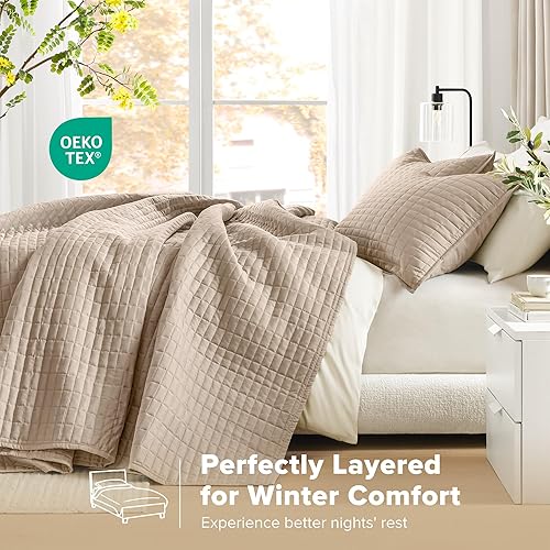 Miniatura 3 de Comfort Spaces - CS13-0933 Kienna Colcha Cobertor Cubrecama Ultra Suave Hipoalergénica para Todas las Estaciones Relleno Ligero Cosido Juego de Ropa