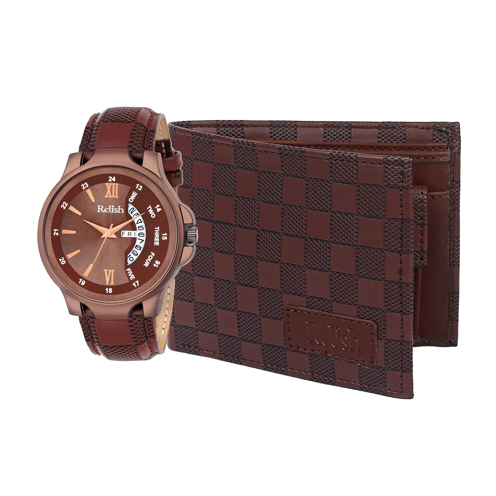Relish Combo Day and Date Display Wrist Watch and Wallet for Mens & Boys (B07L67QB7D) Amazon Price History, Amazon Price Tracker