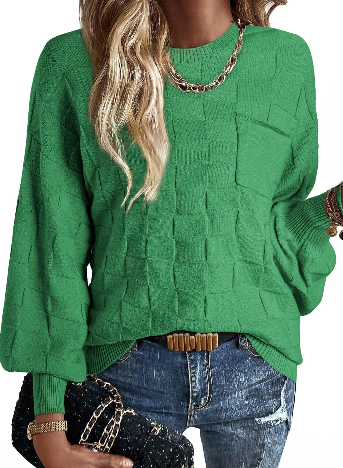 SHEWIN Womens Sweaters 2026 Casual Crewneck Long Sleeve Lightweight Knit Pullover Sweater Tops