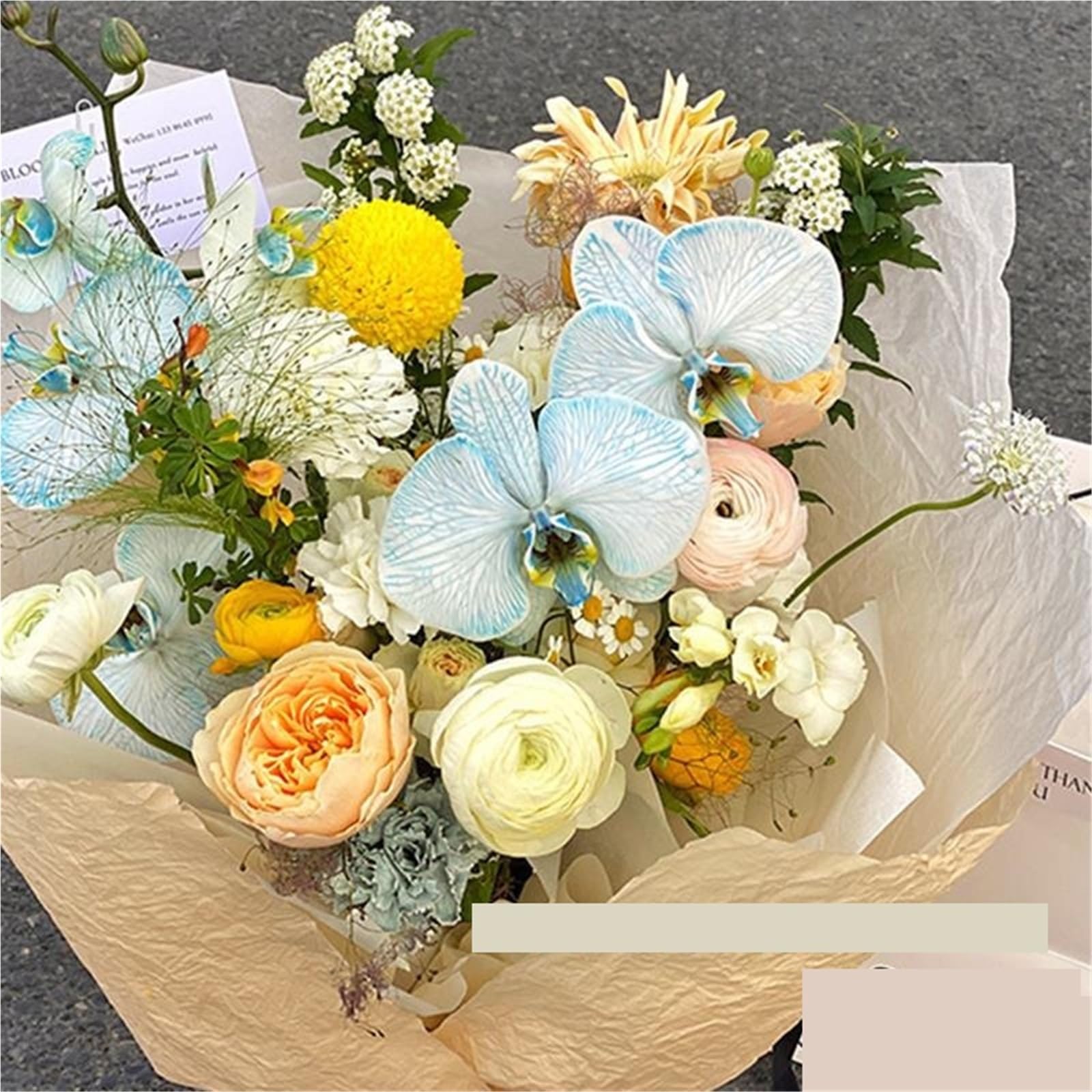 Blumengeschenk-Dekopapier, Geschenkpapier, 7 Stück, 53 x 53 cm, mehrfarbig(Lightbrown)