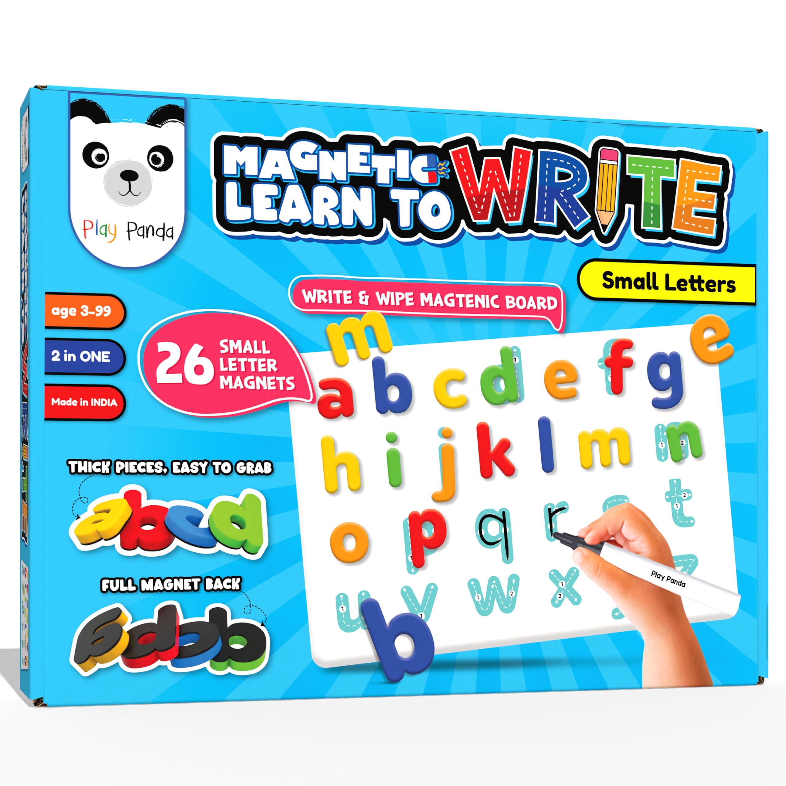 Play Panda Learn to Write Small Letter Magnetic Learning Board Game for Kids