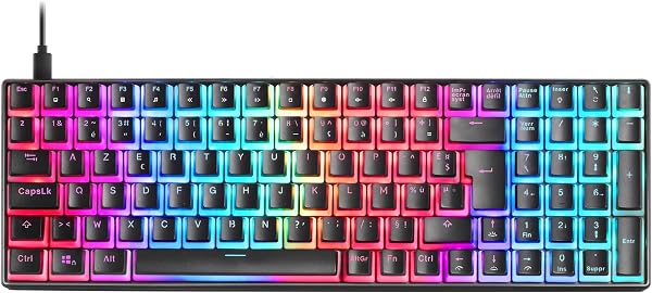 Mars Gaming MKULTRA, Langue Français, Clavier Mécanique Noir RGB, Compact 96%, Switch Outemu SQ Rouge - 1