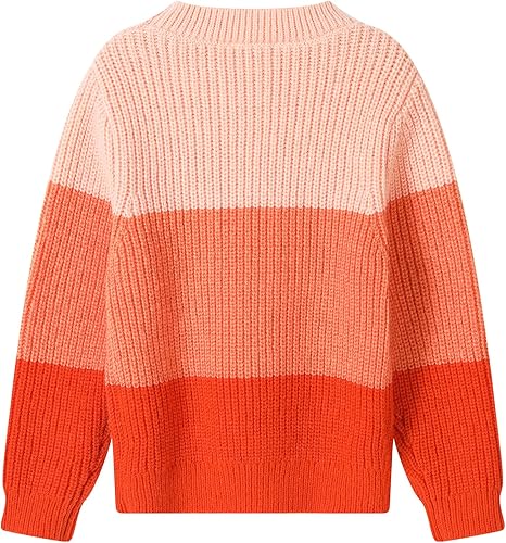 Miniatura 2 de TRENDSTITCH Suéteres de punto de manga larga con cuello redondo para niñas, suéter de otoño e invierno