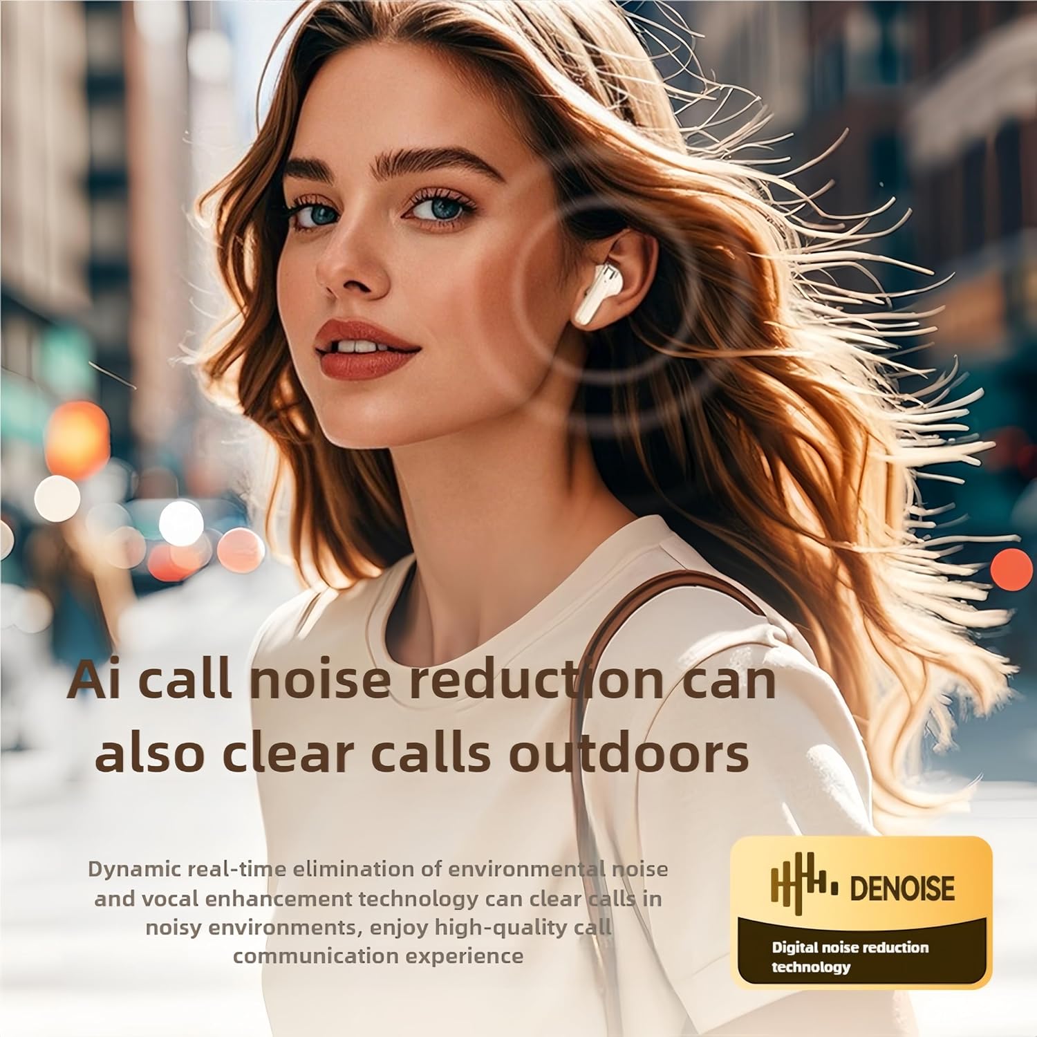 Wireless Earbuds, Bluetooth 5.4 Headphones Bass Stereo, Ear Buds with Noise Cancelling Mic LED Display, IP7 Waterproof in Ear Earphones, 42H Playtime for Laptop Pad Phones Sports Workout