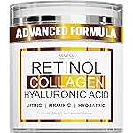Retinol Cream for Face with Collagen and Hyaluronic Acid - Anti Aging Wrinkle Cream for Women and Men - Day and Night Facial Moisturizer for Tightening and Skin Firming - Crema Hidratante Para la Cara