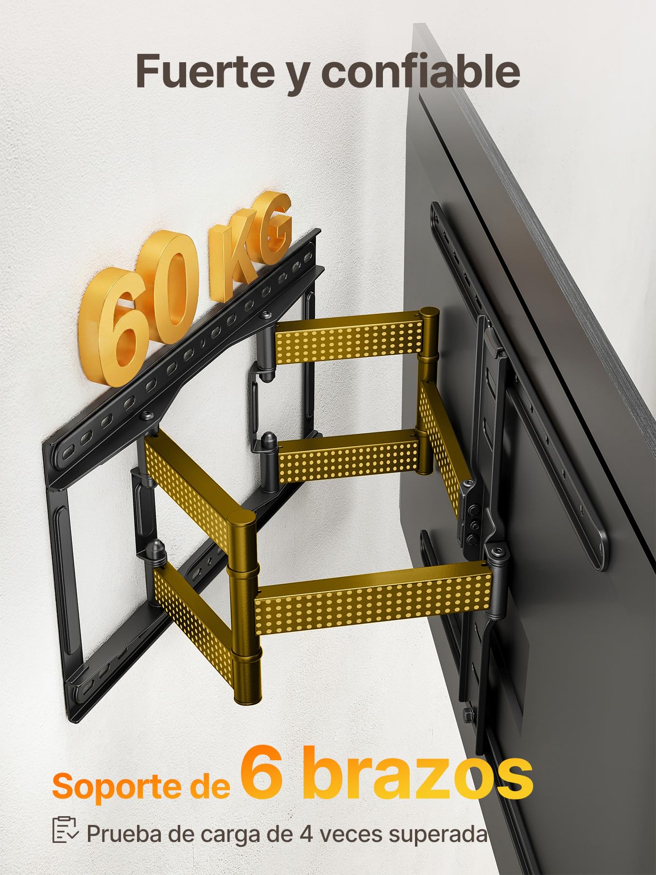 monTEK Ultra Slim TV Soporte de Pared Orientable para Televisores de 43-90 Pulgadas, Soporte de TV de 1,1" de Grosor Completamente Movible, Doble Orientación, Máx. VESA 600x400 mm, Hasta ~60 kg