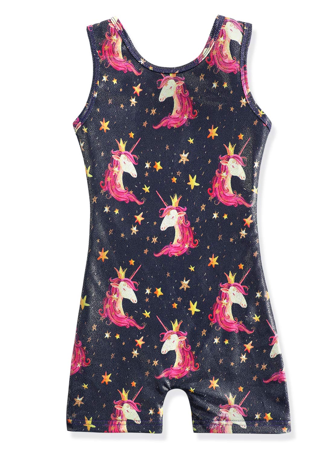 HOZIY Girls Gymnastics Leotards for Kids Tumbling Outfits Biketard Sparkle Adorable Pattern