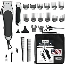 Wahl Clipper USA Deluxe Corded Chrome Pro, Complete Hair and Trimming Kit, Includes Corded Clipper, Cordless Battery Trimmer, and Styling Shears, for a Cut Every Time - Model 3029682