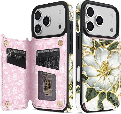 Miniatura 58 de NNH Funda tipo cartera compatible con iPhone Xs Max con bloqueo RFID, ranuras para tarjetas, folio de piel sintética, función atril, doble cierre