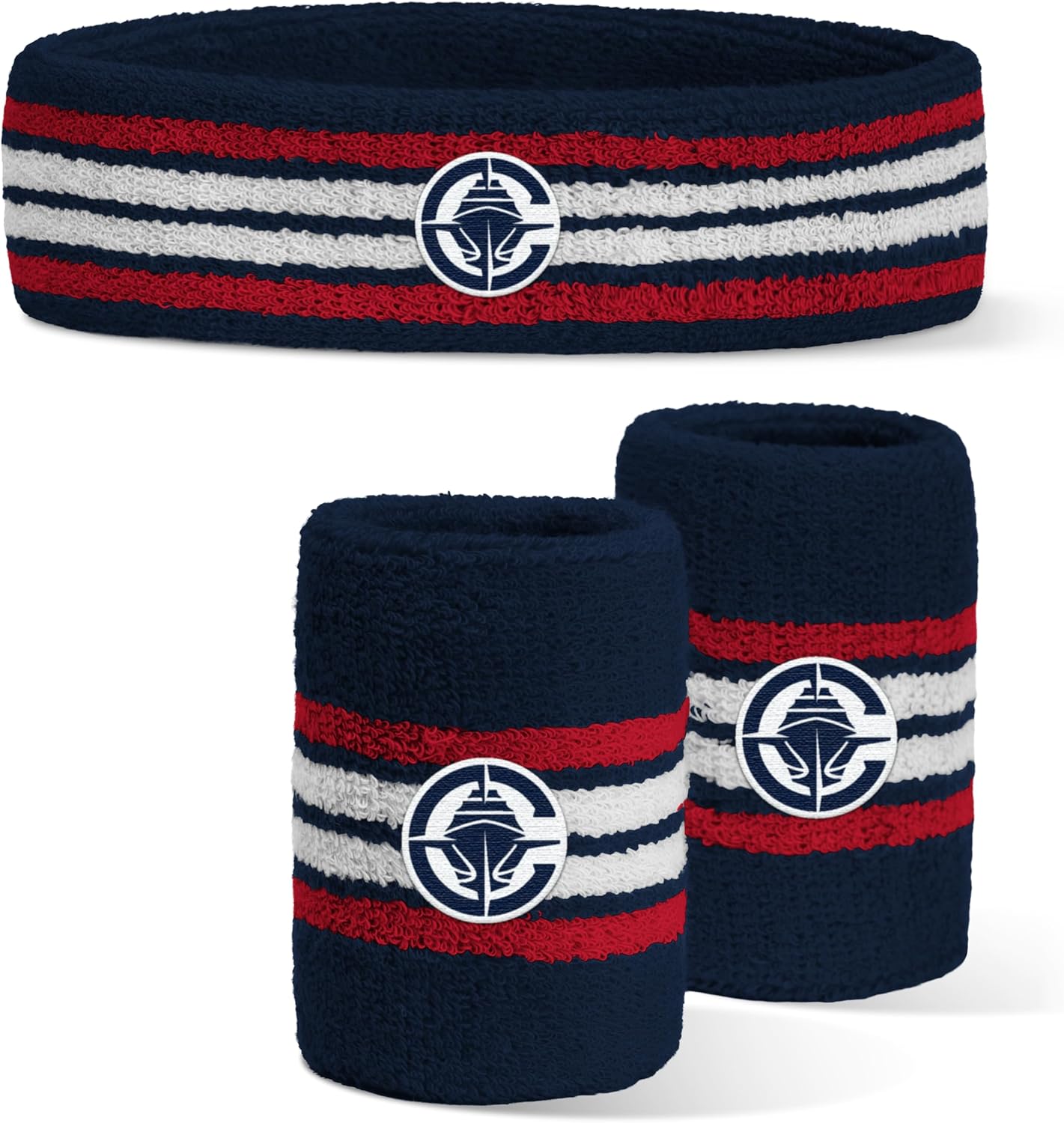 For Bare Feet NBA Officially Licensed Team Logo Headband & Wristband Combo Pack Team Color OSFM