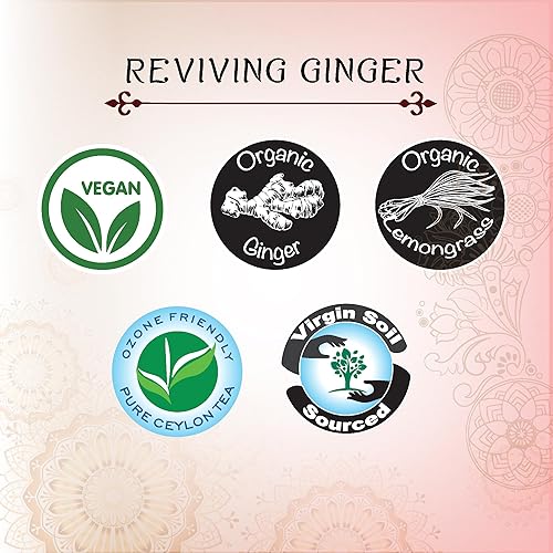 Miniatura 3 de Térapy Té de jengibre y miel de Ceilán, bolsas de té de hierbas orgánicas, ingredientes ayurvédicos 100% naturales, incluyendo jengibre orgánico,