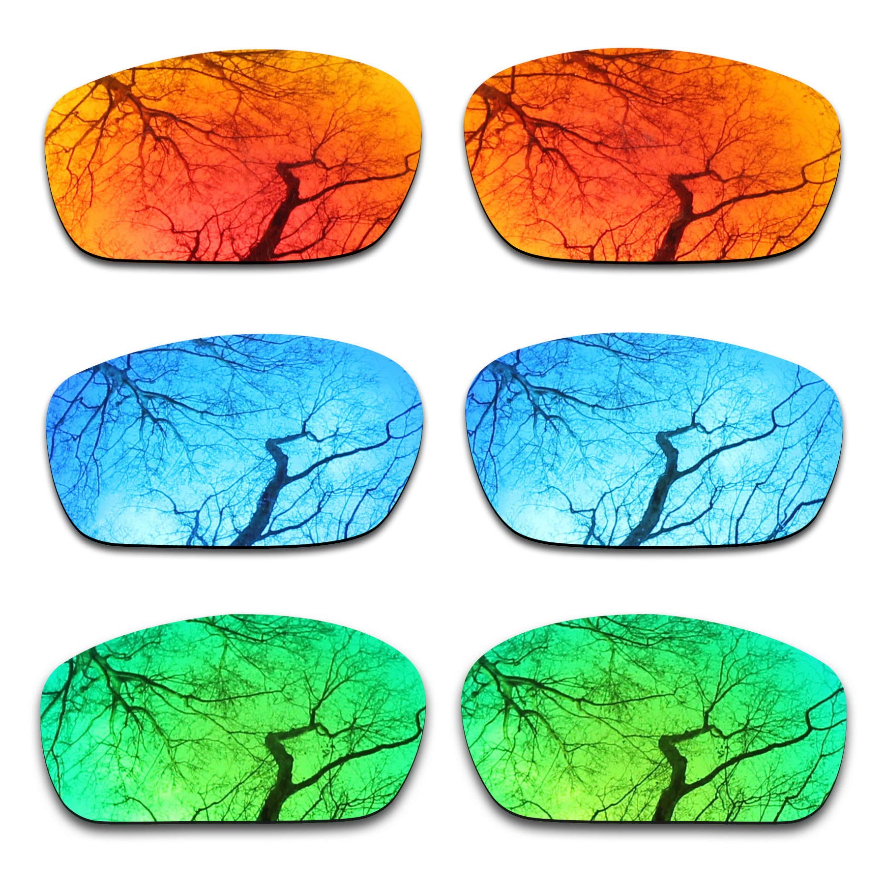 3 Pair Polarized Replacement Lenses for Oakley Jawbone Pack-IFE4