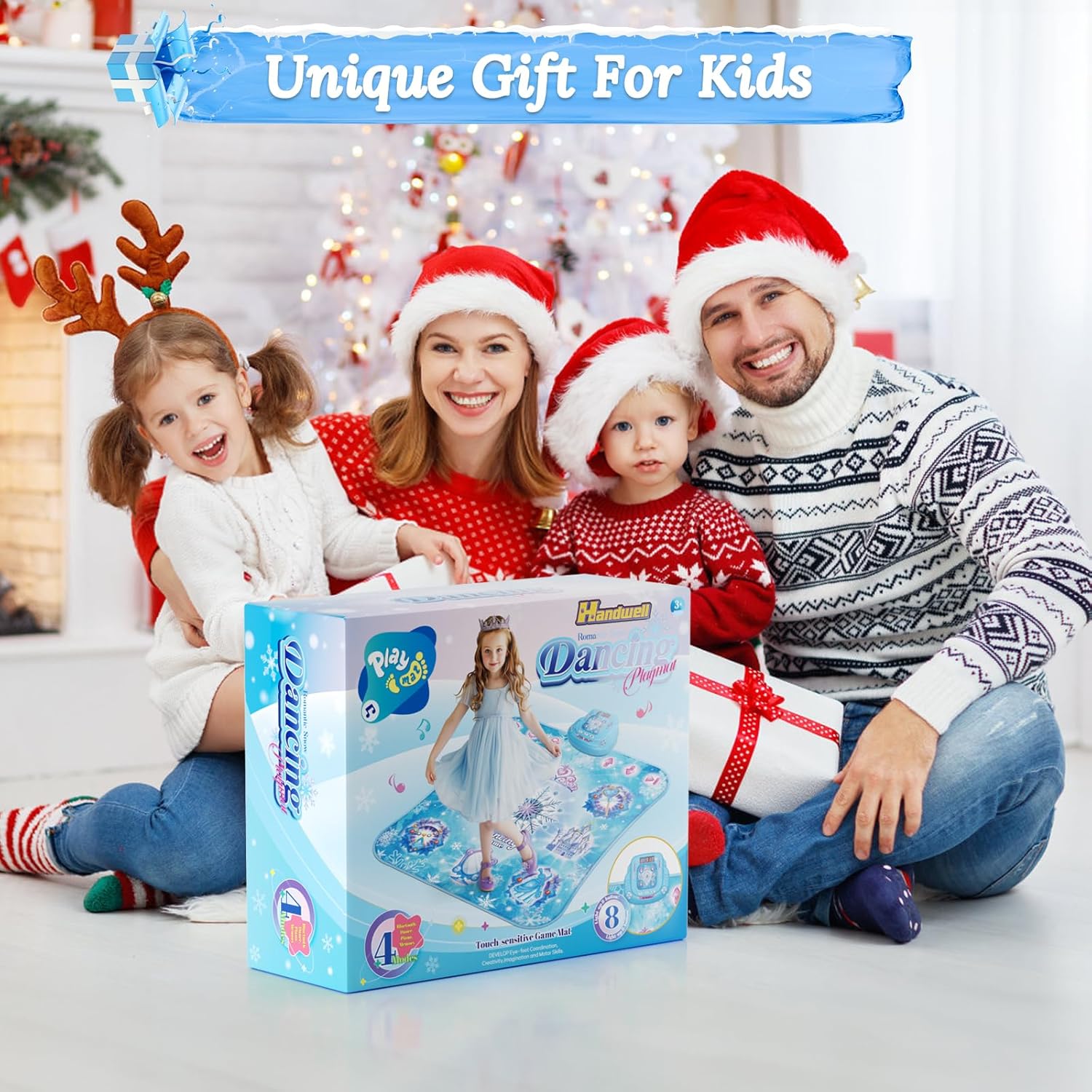 Dance Mat Toys Girl Gift: 8-Button Frozen Dance Pad Wireless Bluetooth Electronic Dance Game for Kids with 4 Game Modes LED Light Built-in Music Birthday Gifts for 3 4 5 6 7 8 9 10+ Years Old Girls - Image 7