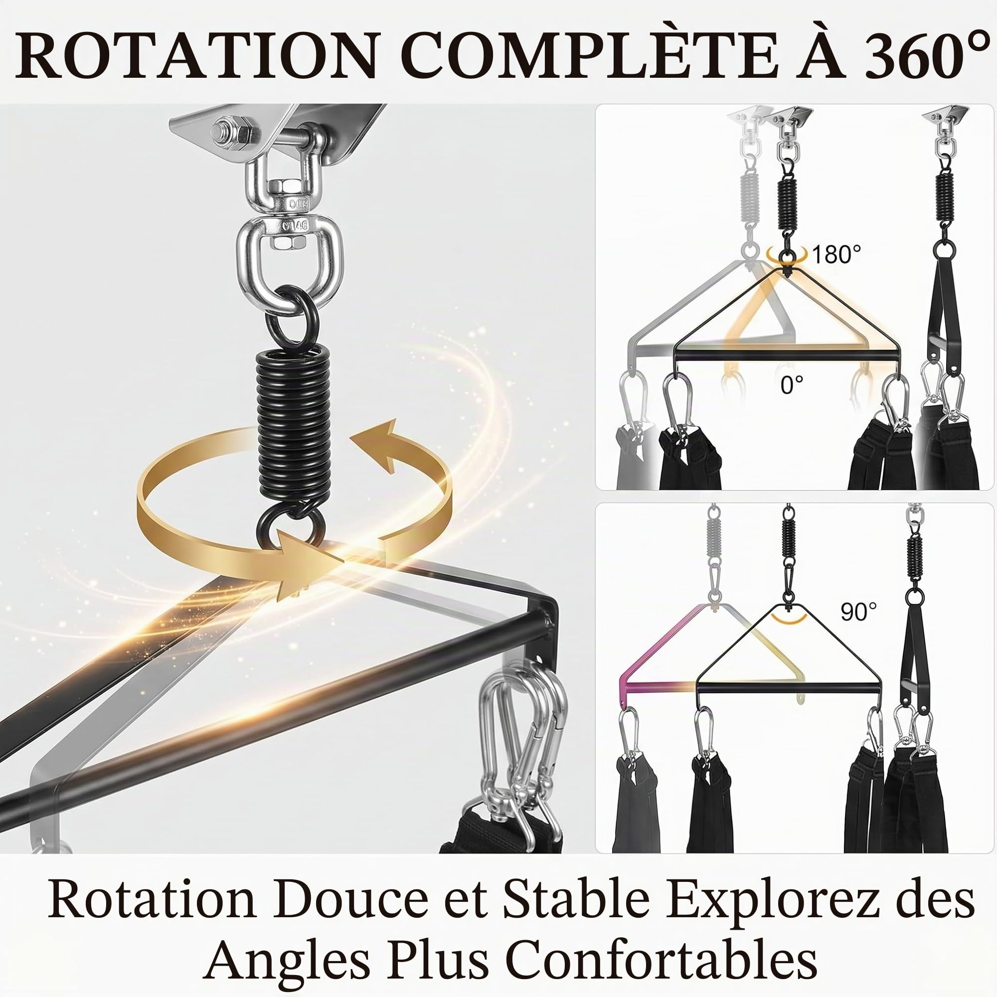 Balançoire sexuelle pour le plafond, balançoire sexuelle confortable avec coussinets extra larges, kit de bondage SM extra robuste pour les couples