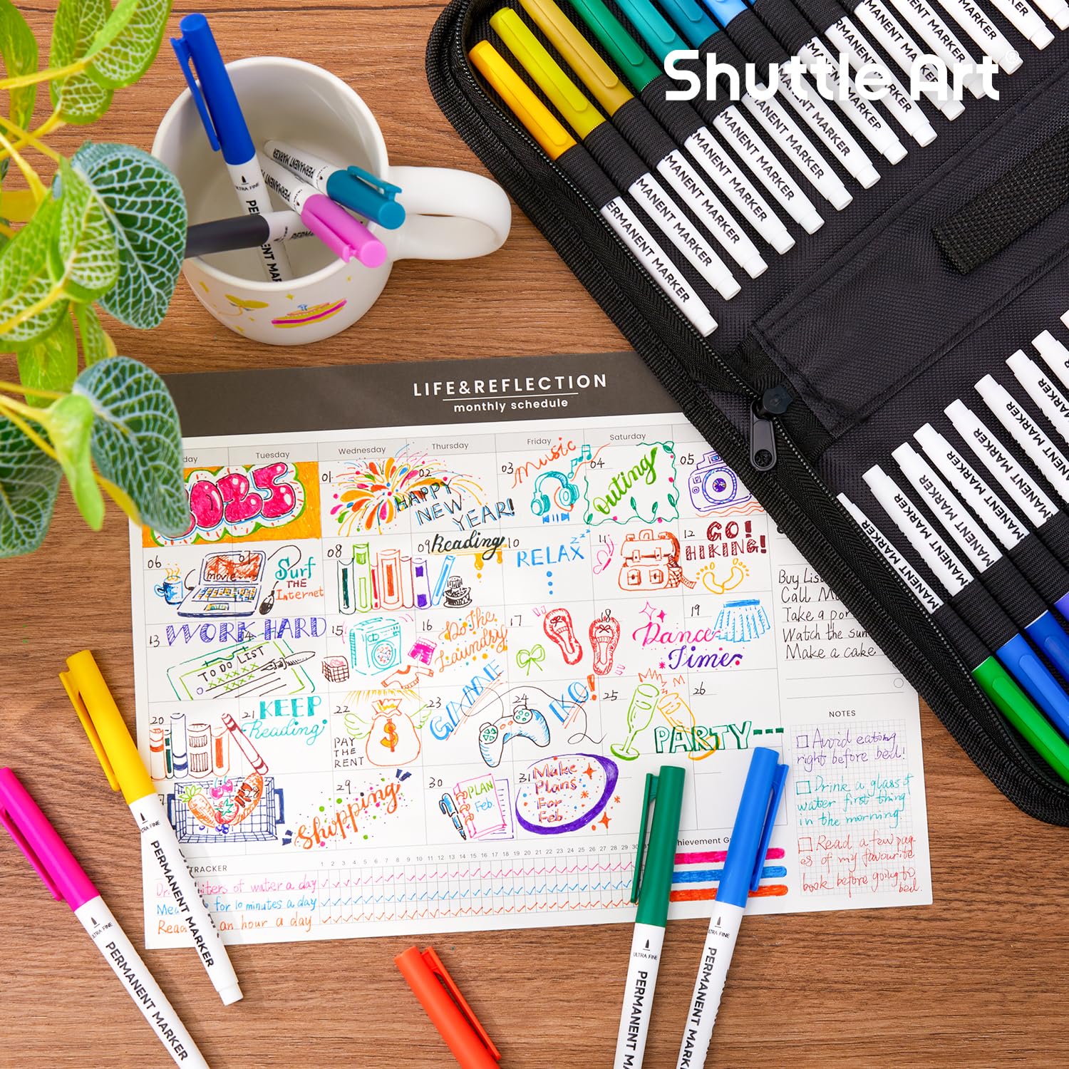 Amazon | Shuttle Art 油性ペン 30色セット 極細 0.5mm カラーペン