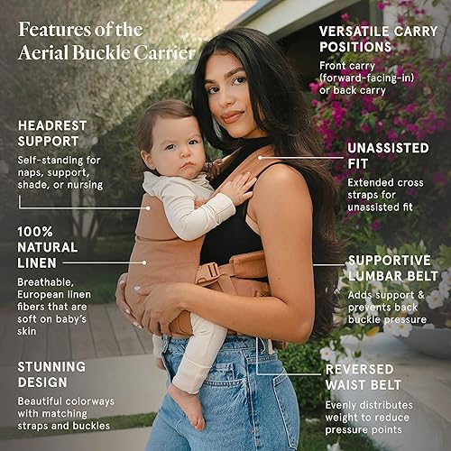 Miniatura 2 de WildBird - Portabebés con Hebilla Aerial - 2-24 Meses - Estándar (XS-XL) Willow - Transporte Frontal o en la Espalda - Correas Cruzadas, Soporte
