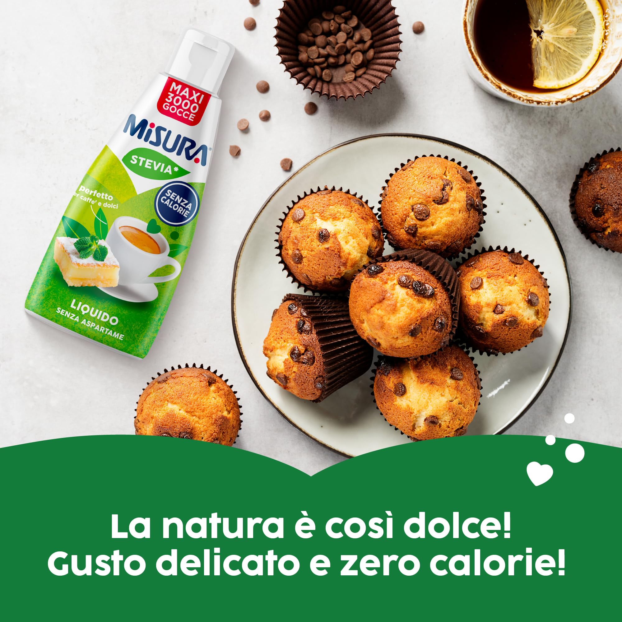 Misura® Stevia Dolcificante Liquido Zero Calorie, Perfetto per Caffè e Dolci, Senza Glutine, Senza Aspartame, Vegano, Confezione Apri e Chiudi, Multipack 5x205ml