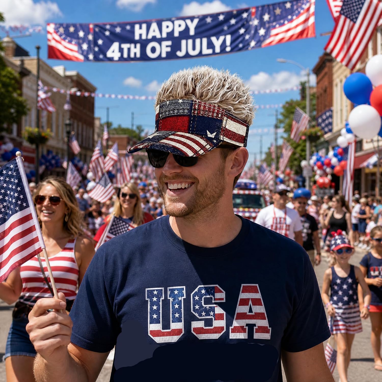 Men's Novelty Visor Cap with Fake Hairs Funny Spiked Wigs Fake Hair Baseball Hat Adjustable Peaked Outdoor Golf Sun Hat