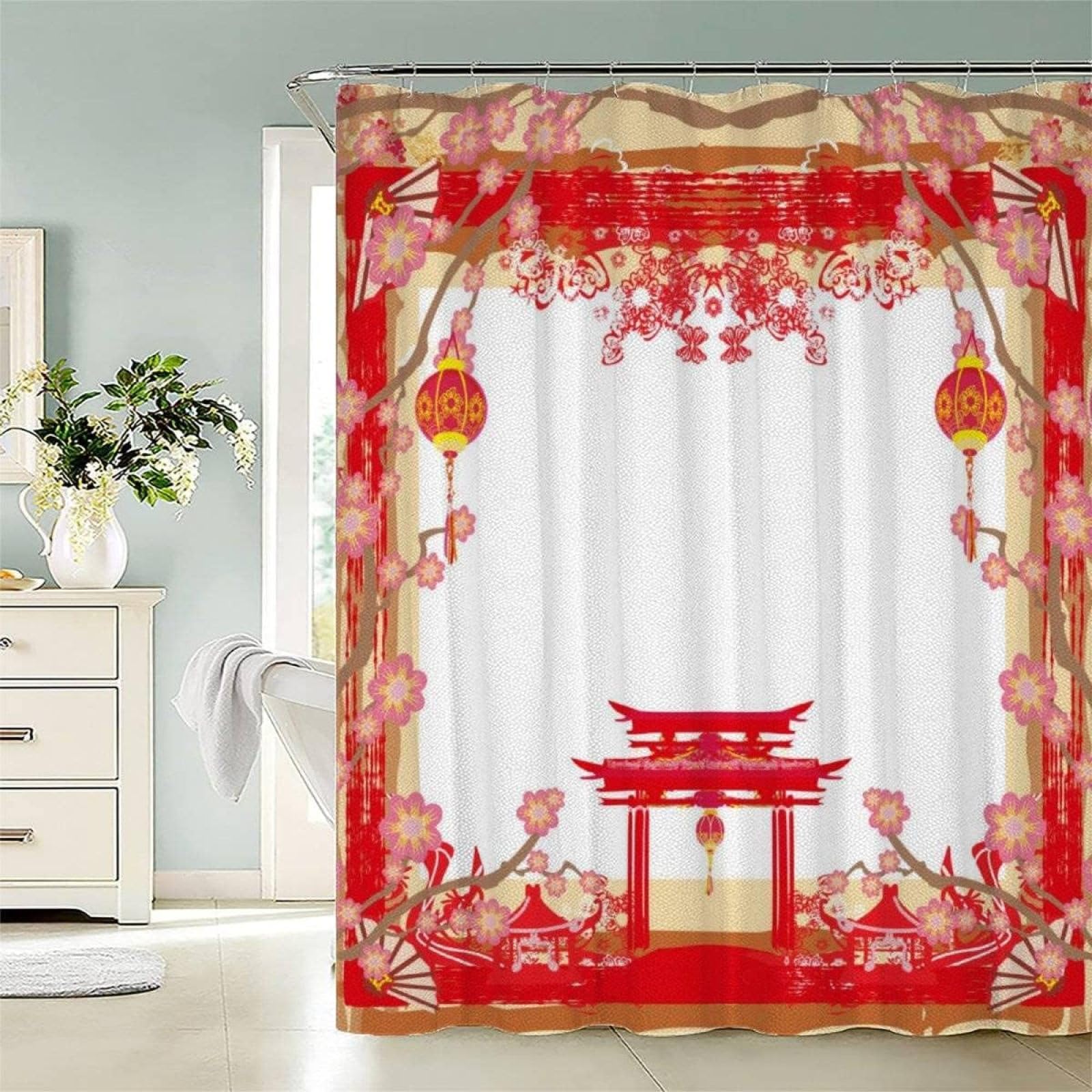 Tenda Doccia Antimuffa 180x180cm Impermeabile Bianca Anelli Bagno Vasca PEVA 356 - Foto 7