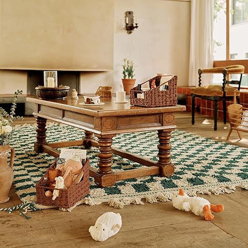 Miniatura 6 de GRANNY SAYS Cestas de almacenamiento de mimbre, cesta de mimbre impermeable con asas, contenedores de almacenamiento tejidos trapezoidales para