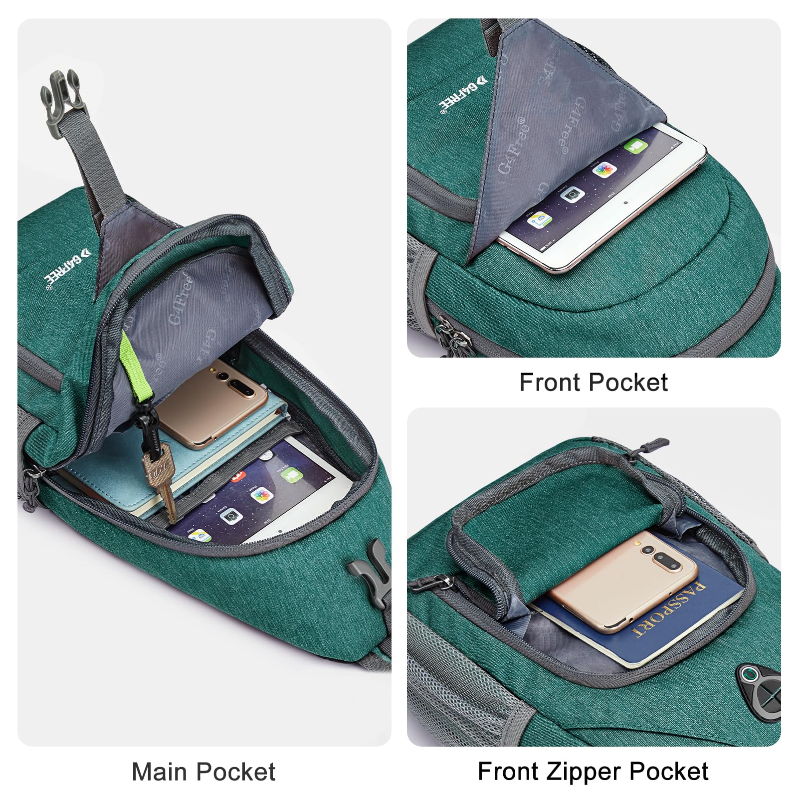 Bolso bandolera RFID, mochila cruzada para el pecho, bolso de hombro para senderismo al aire libre 4