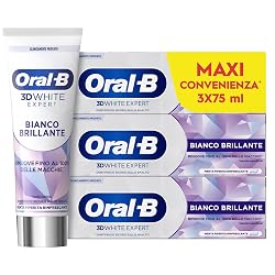 Offerta Oral-B Dentifricio Sbiancante 3D White Expert Bianco Brillante, 3x75ml in sconto oggi