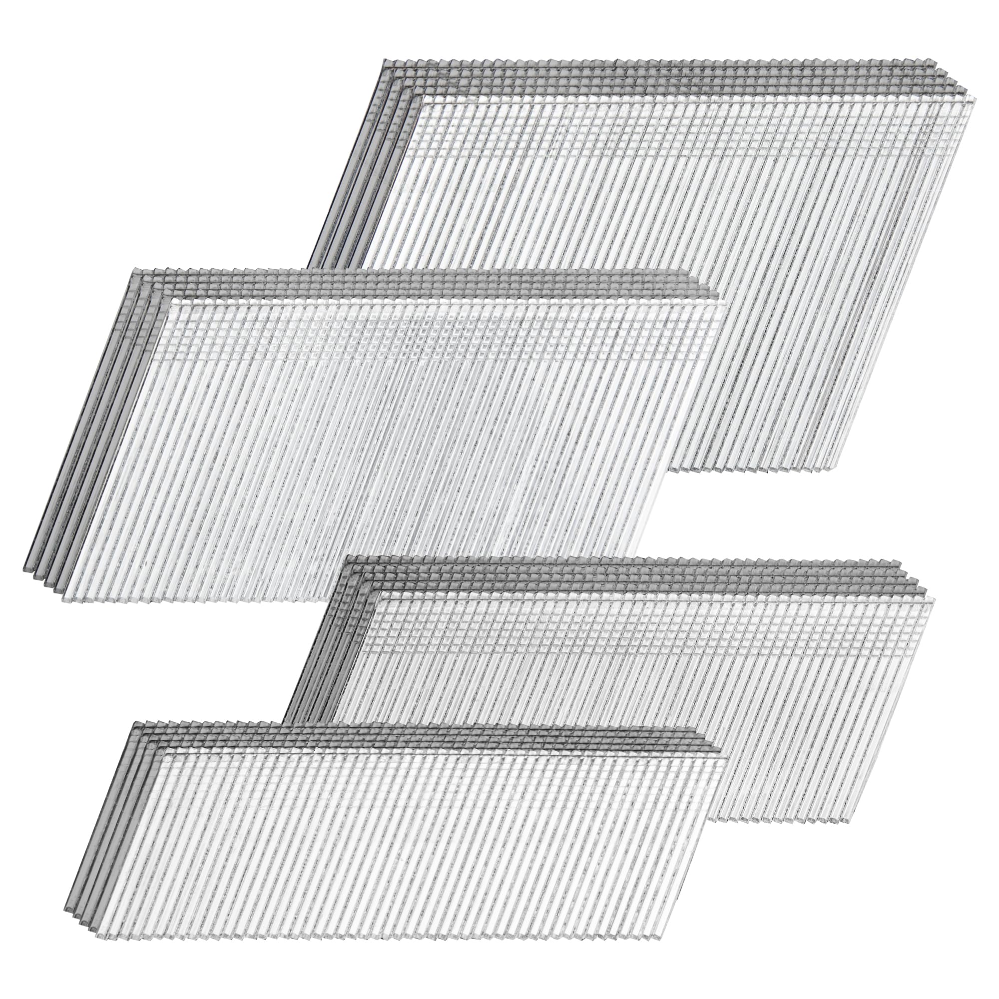 meite Kit de Clous De Finition Inclines 16GA 20 Degres, Galvanises 5 Tailles Assorties (32 mm, 38 mm, 50 mm,64 mm - 500 Pieces Par Taille), Fil Ø 1,6 mm, Pour Cloueuse de Finition 16G, Lot de 2 000