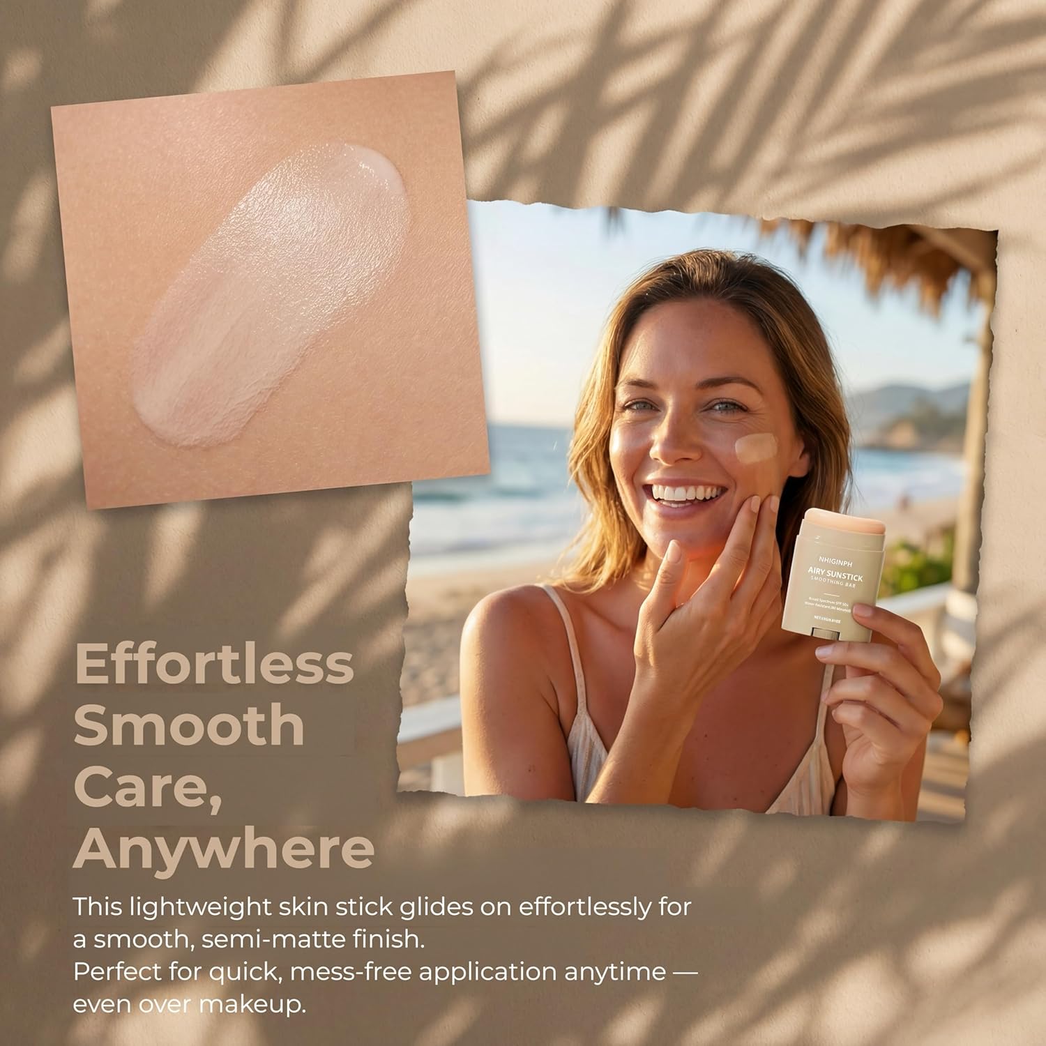 Sunscreen Stick SPF 50+ – Korean Semi-Matte Sun Protection Bar, No White Cast, Lightweight, Water-Resistant Sunblock for Face & Body, 0.81 oz / 23g - Image 4
