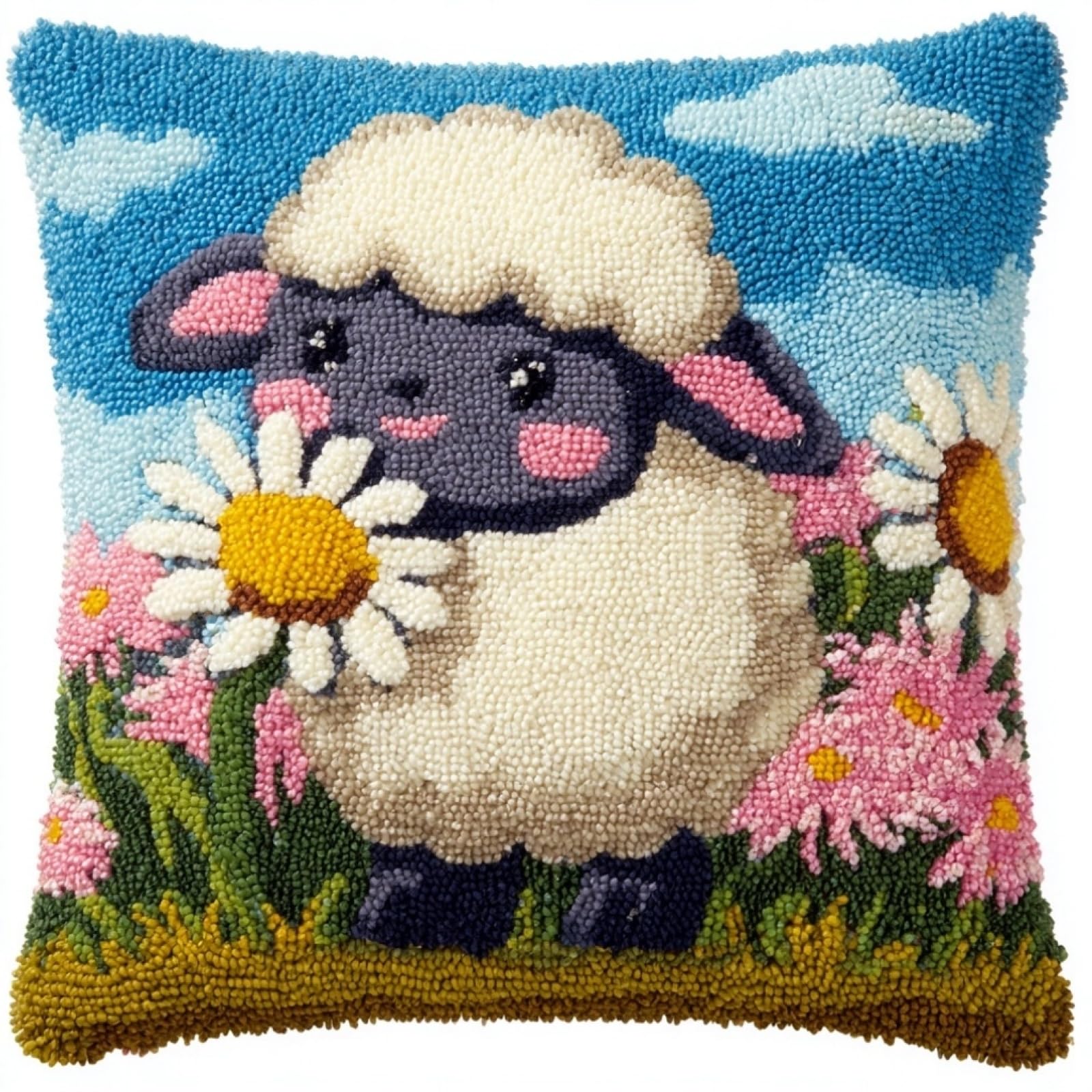 AxiangziK Latch Hook Cushion Kits for Adults,Flowers and Sheep